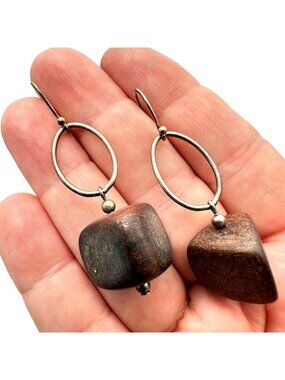 Silpada Womans Earrings Sterling Silver Chandelier Pierced Ebony Wood W1364